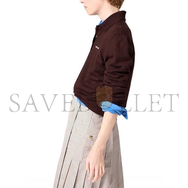 MIU MIU WOOL KNIT POLO SHIRT MML934